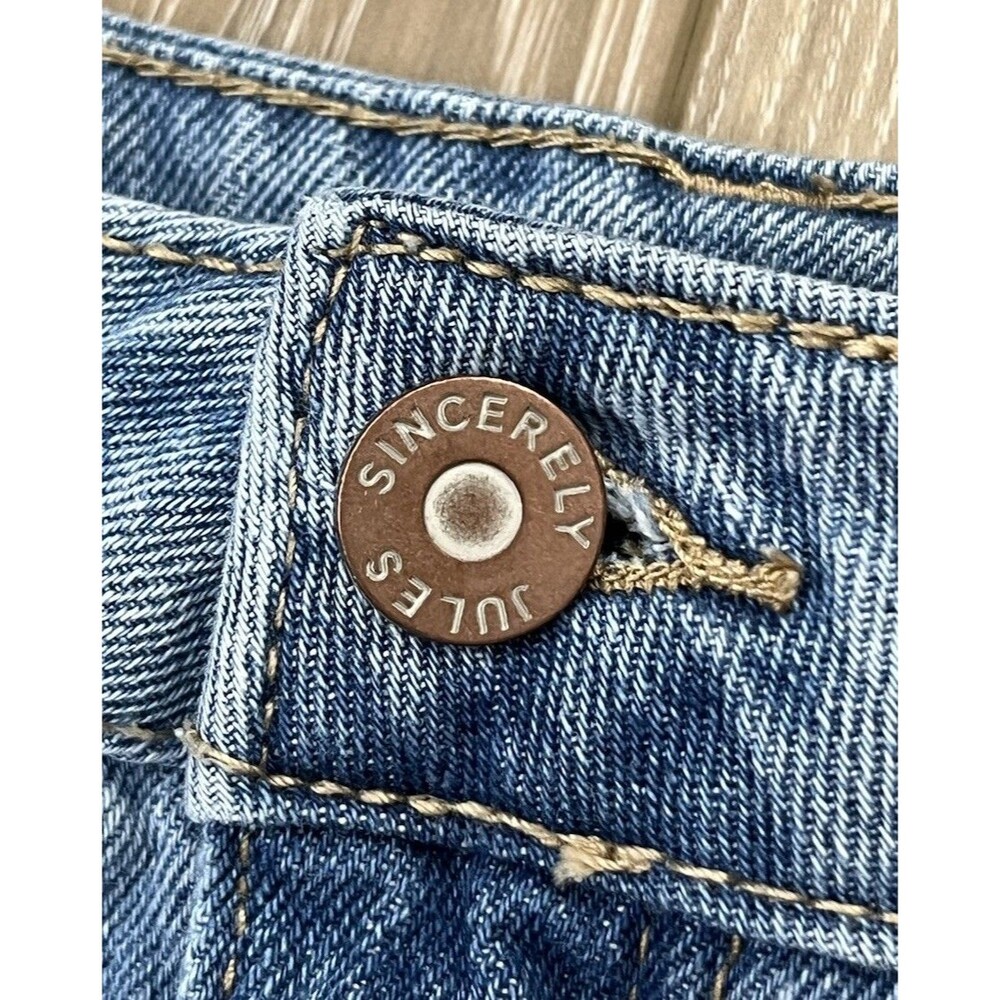 Sincerely Jules Denim Cut Off Jean Shorts Distressed Women’s Juniors Size 5/27 - Picture 3 of 6
